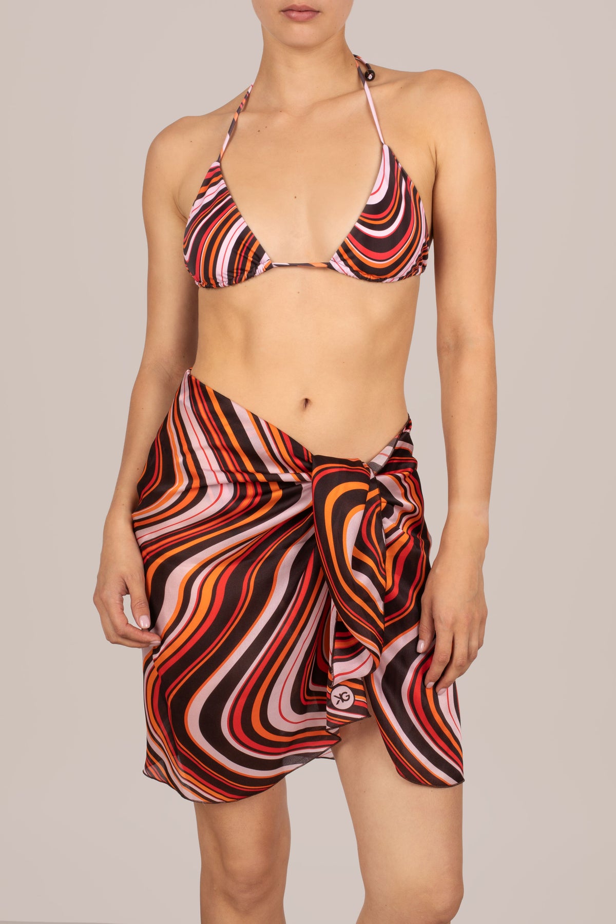 Retro Print Silk Sarong