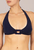 Beatrice Underwired Halter Bikini Top in Black