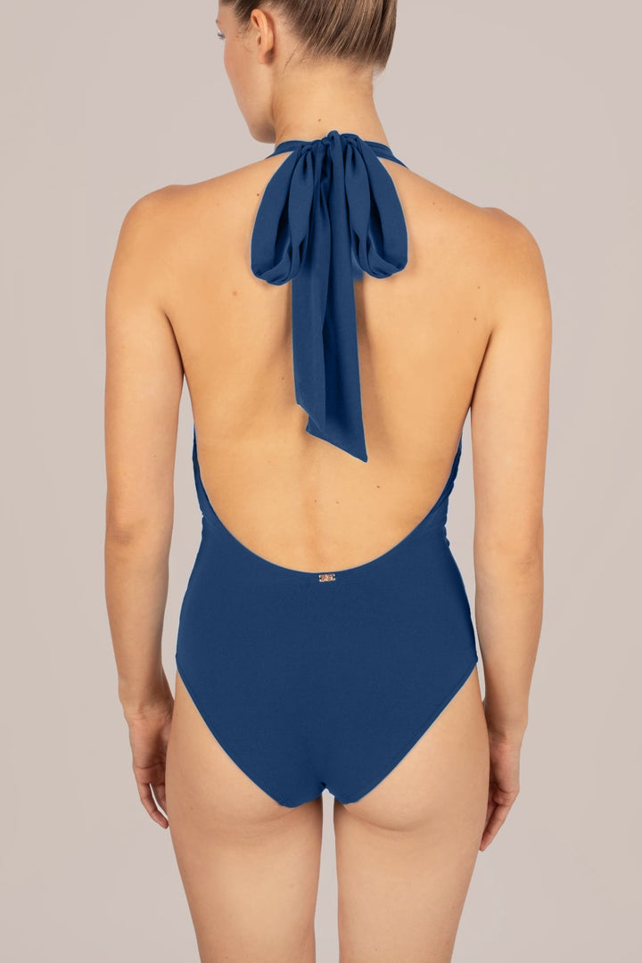 Nada Deep Plunge One Piece - Mid Blue